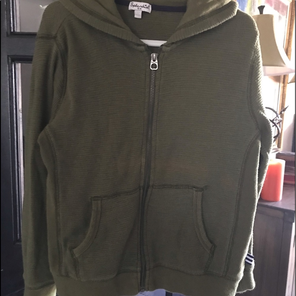 Boys Splendid Waffle Knit Khaki Hoodie